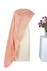 Pastel Pink Color Banarasi Dupatta - Leheriya