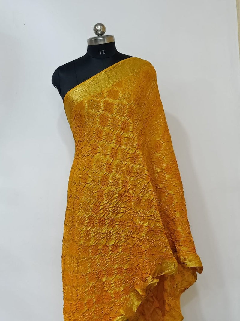 Premium Georgette Banarasi Bandhej Gharchola Dupatta - Leheriya