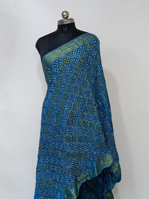 Premium Georgette Banarasi Bandhej Gharchola Dupatta - Leheriya