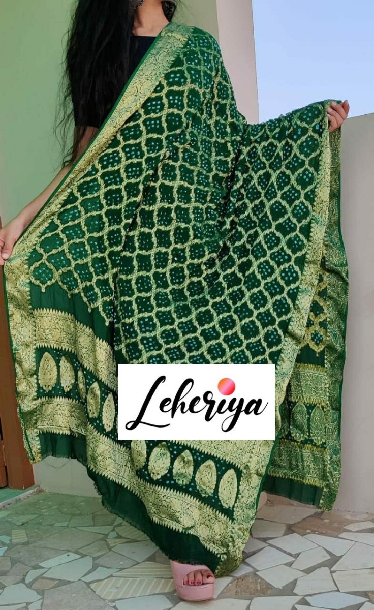 Premium Georgette Banarasi Bandhej Gharchola Dupattas - Leheriya