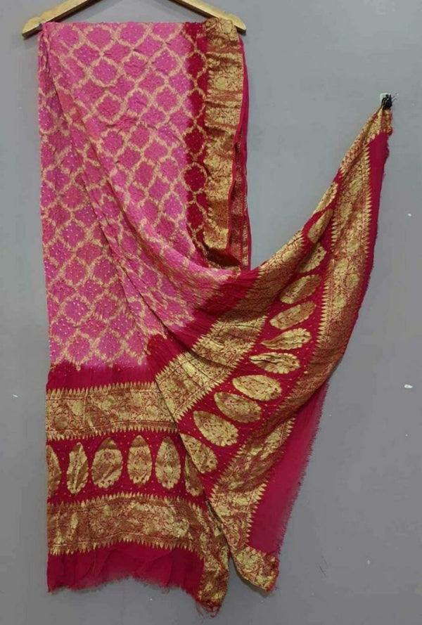 Premium Georgette Banarasi Bandhej Gharchola Dupattas - Leheriya