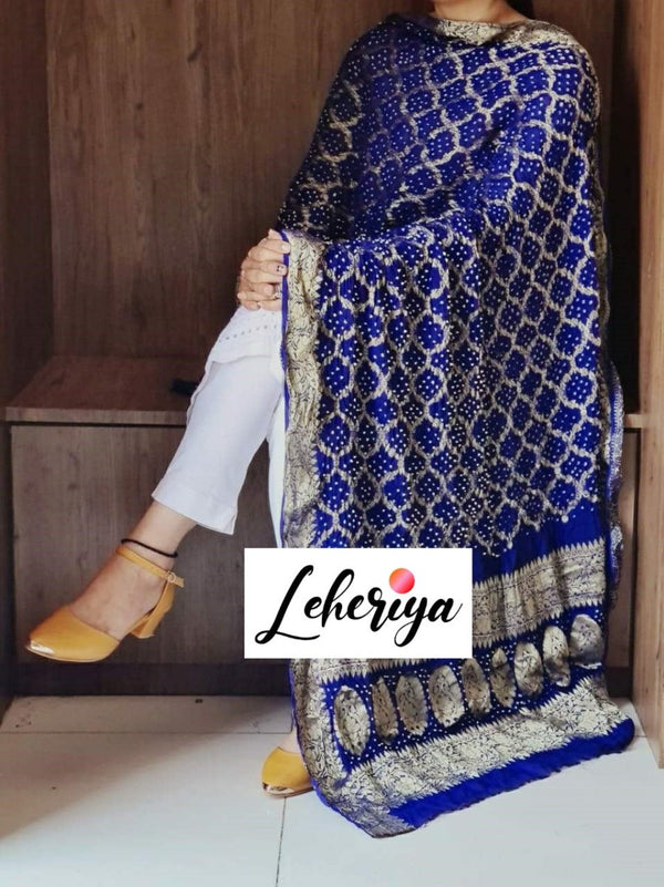 Premium Georgette Banarasi Bandhej Gharchola Dupattas - Leheriya