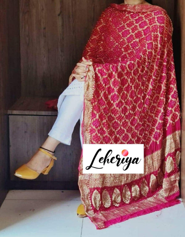 Premium Georgette Banarasi Bandhej Gharchola Dupattas - Leheriya