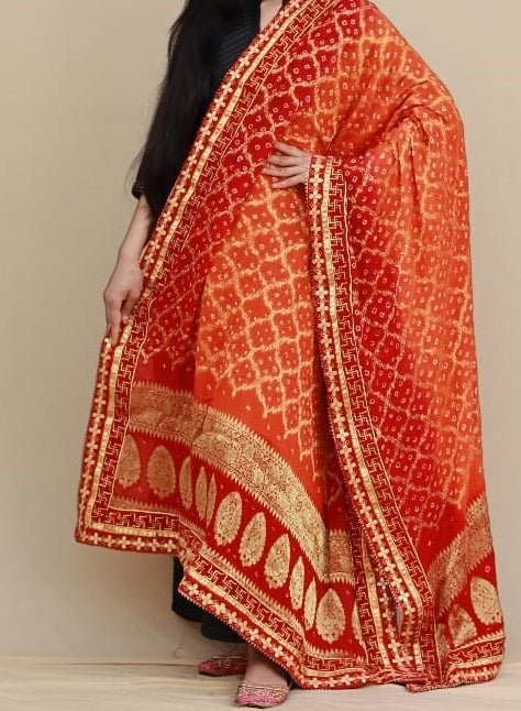 Premium Georgette Banarasi Bandhej Gharchola Dupattas - Leheriya