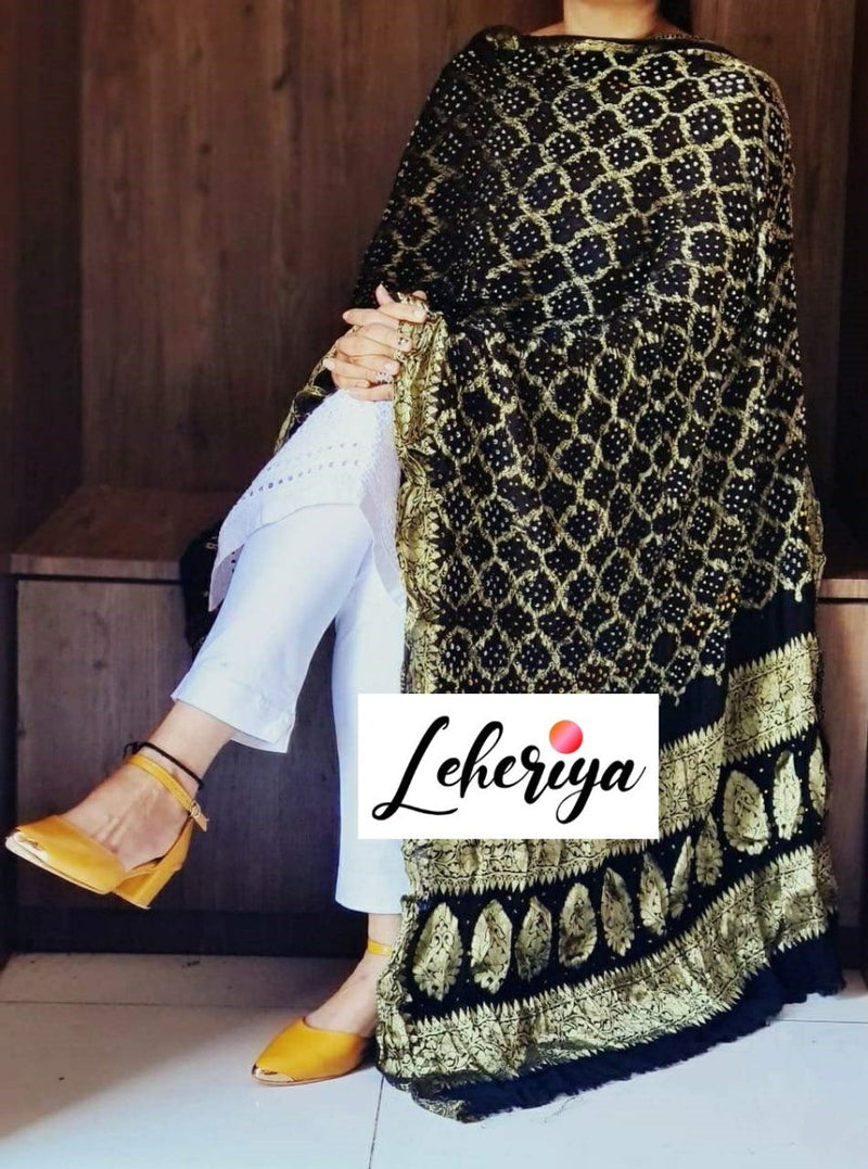 Premium Georgette Banarasi Bandhej Gharchola Dupattas - Leheriya