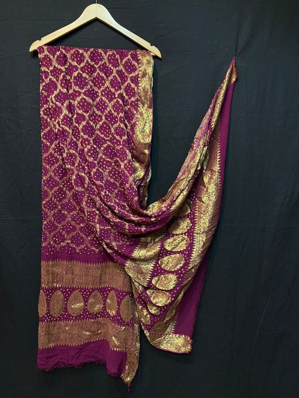 Premium Georgette Banarasi Bandhej Gharchola Dupattas - Leheriya