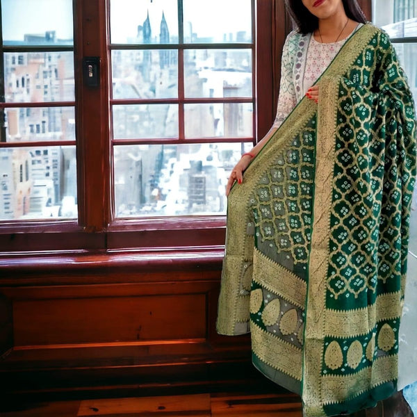 Premium Georgette Banarasi Bandhej Gharchola Dupattas - Leheriya