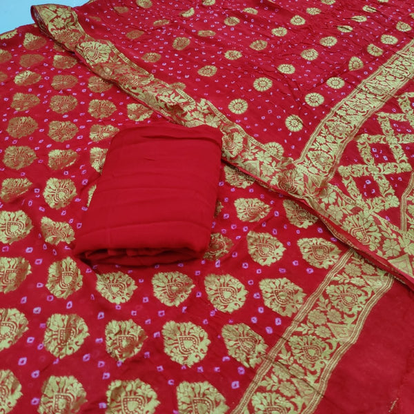 Premium Georgette Banarasi Bandhej Gharchola Dupattas - Leheriya