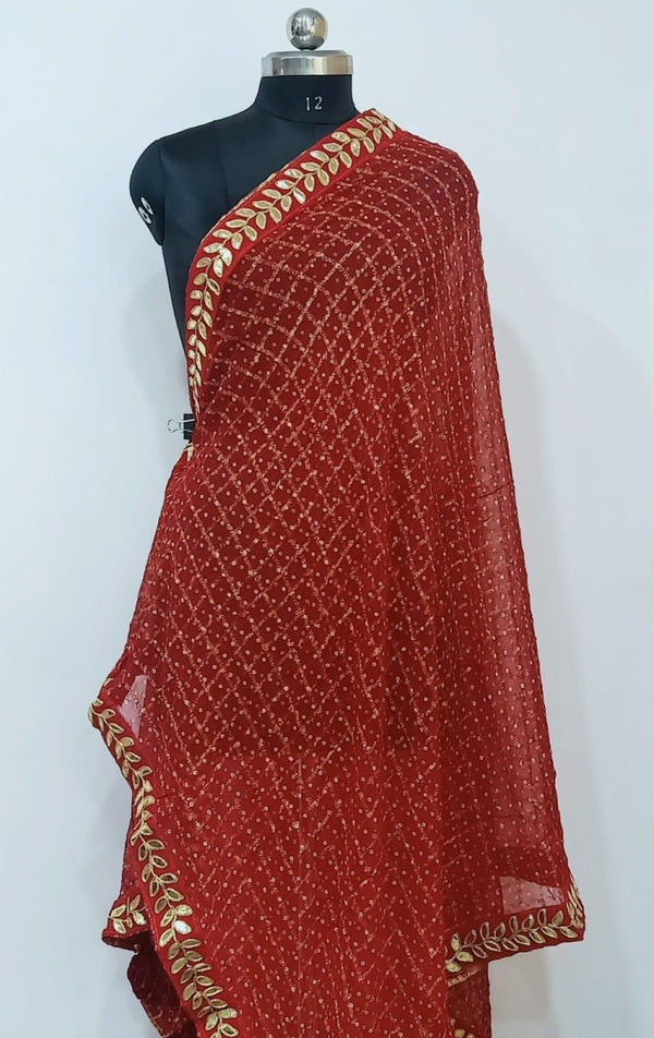 Premium Georgette Banarasi Bandhej Gharchola Dupattas - Leheriya