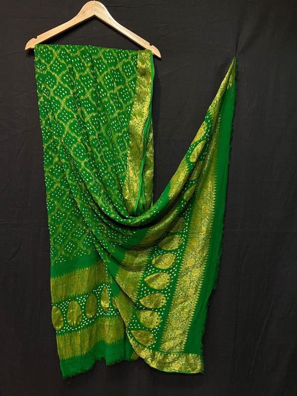 Premium Georgette Banarasi Bandhej Gharchola Dupattas - Leheriya