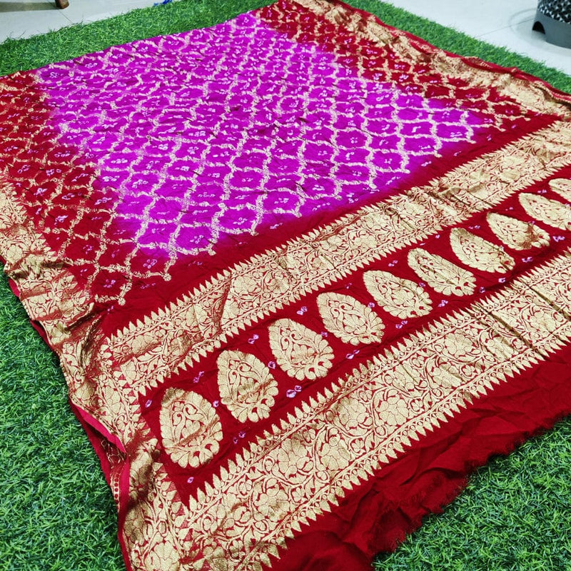 Premium Georgette Banarasi Bandhej Gharchola Dupattas - Leheriya