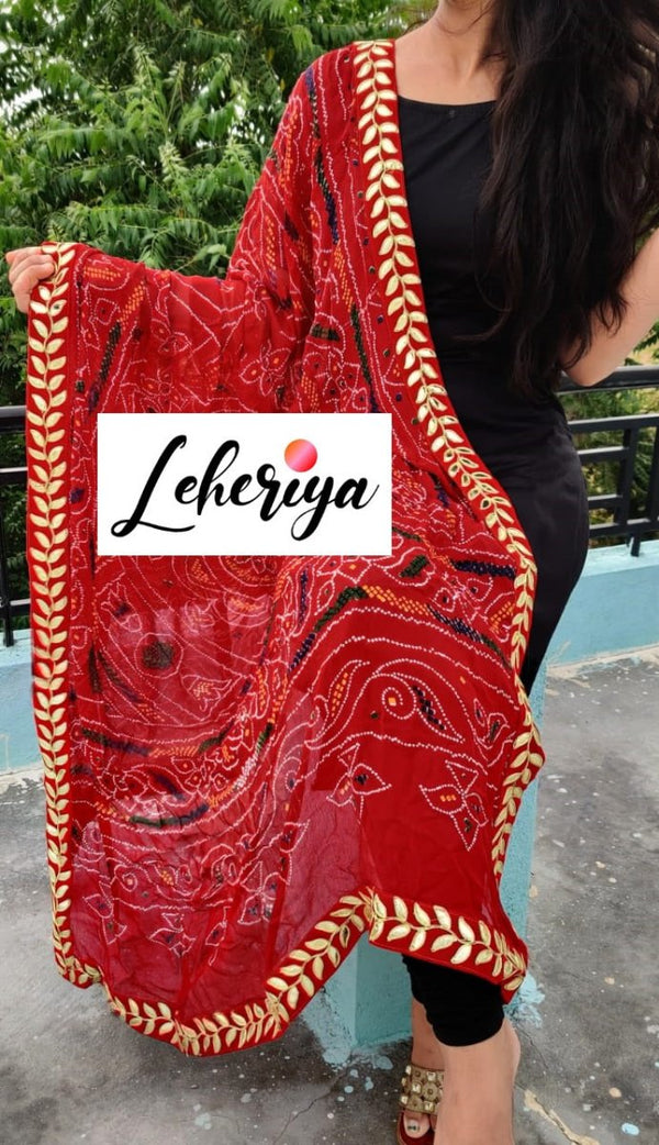 Premium Georgette Banarasi Bandhej Gharchola Dupattas - Leheriya