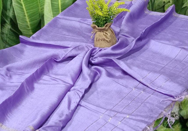 Premium Plain Cotton Silk Dupatta Lavender Color - Leheriya