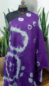 Premium Plain Cotton Silk Dupatta Powder Shibori - Leheriya