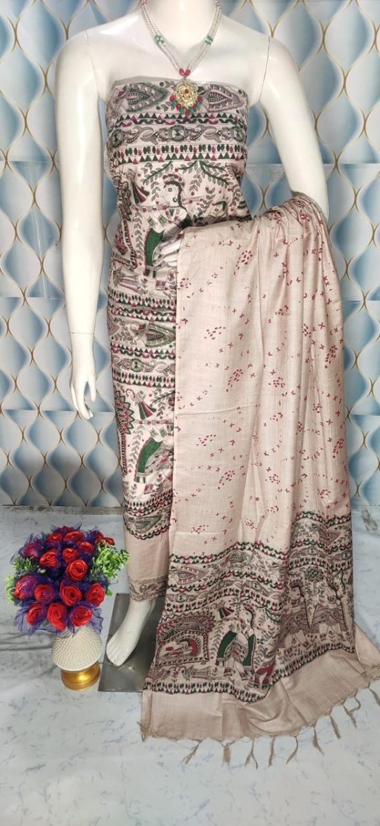 Premium Quality Cotton Silk Block Printed Salwar Suit - Leheriya