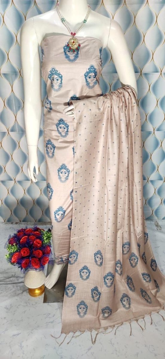 Premium Quality Cotton Silk Block Printed Salwar Suit - Leheriya