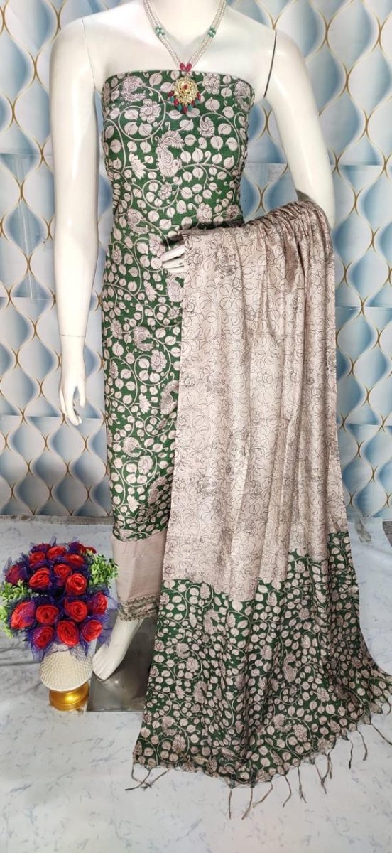 Premium Quality Cotton Silk Block Printed Salwar Suit - Leheriya