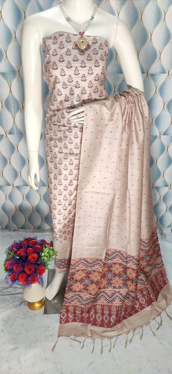 Premium Quality Cotton Silk Block Printed Salwar Suit - Leheriya