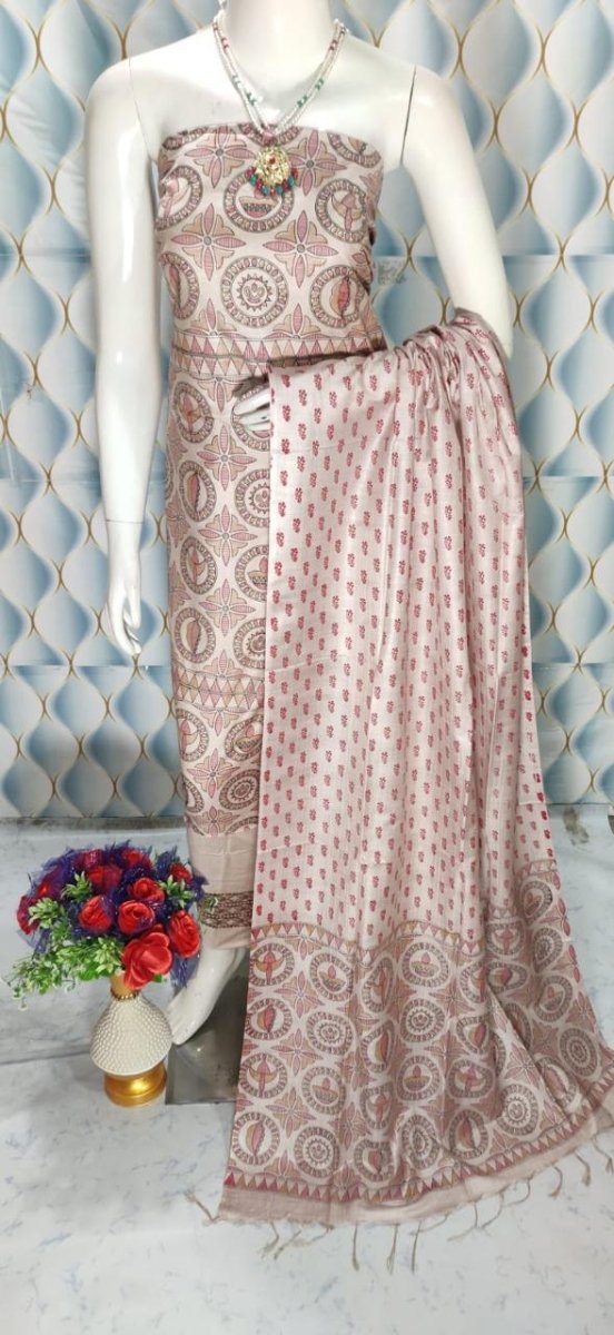 Premium Quality Cotton Silk Block Printed Salwar Suit - Leheriya