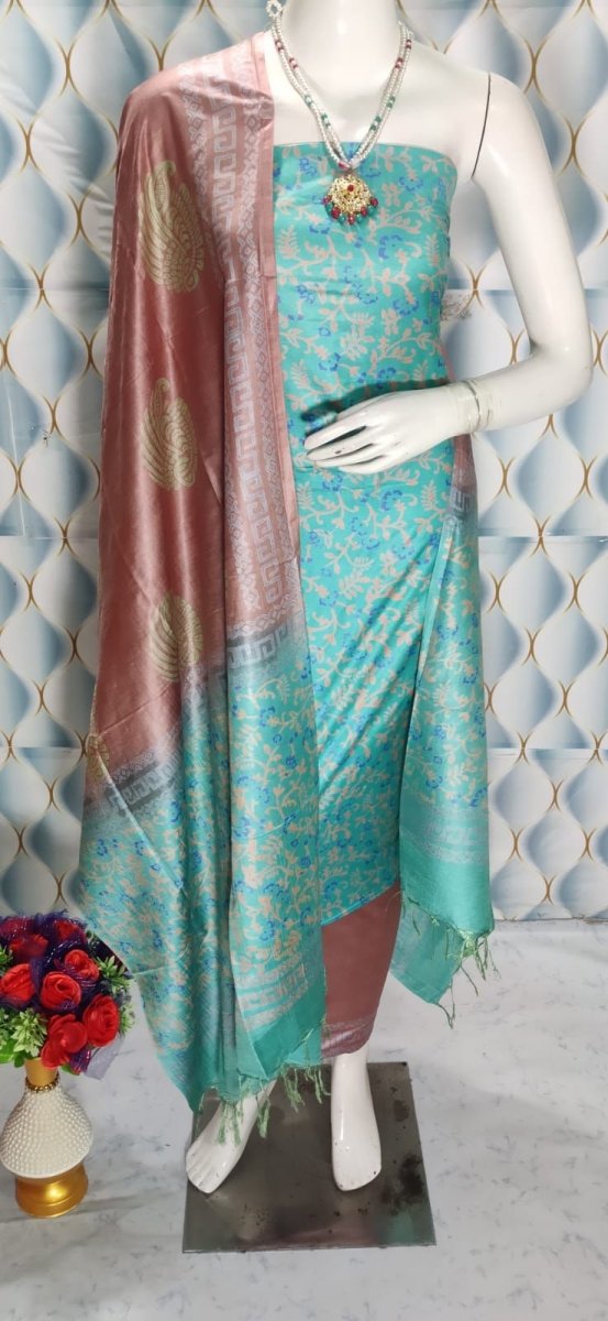 Premium Quality Cotton Silk Block Printed Salwar Suit - Leheriya