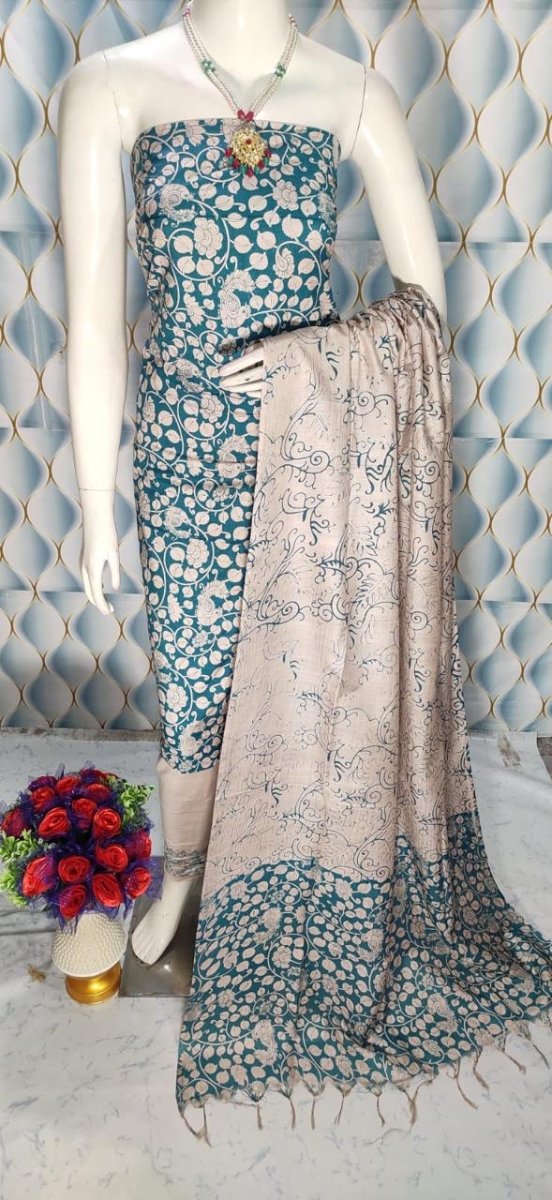 Premium Quality Cotton Silk Block Printed Salwar Suit - Leheriya