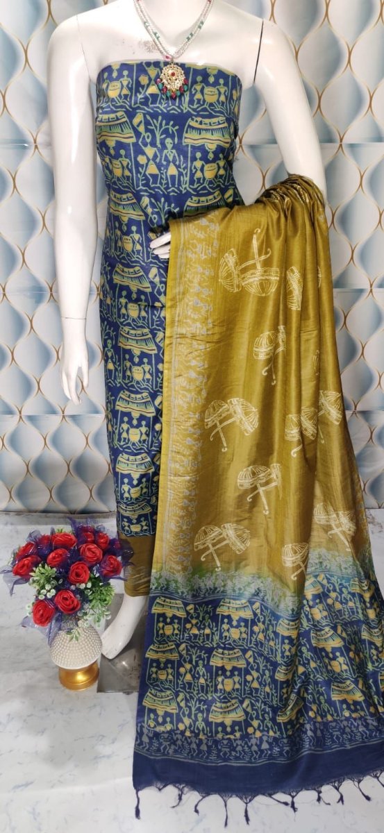 Premium Quality Cotton Silk Block Printed Salwar Suit - Leheriya