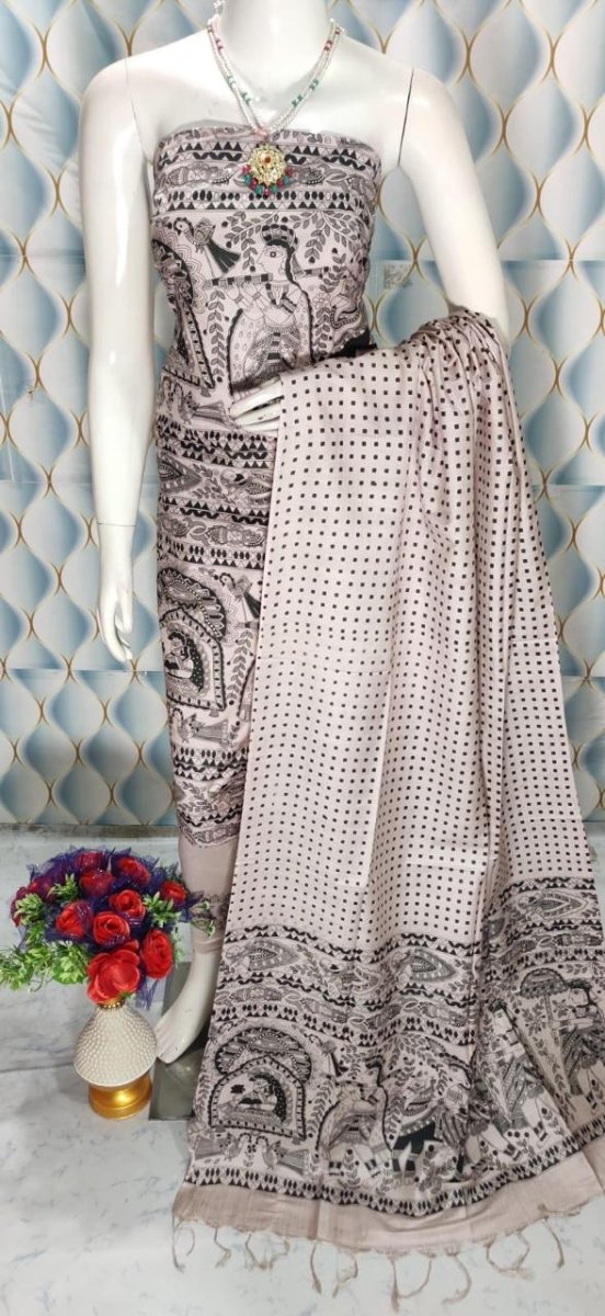 Premium Quality Cotton Silk Block Printed Salwar Suit - Leheriya