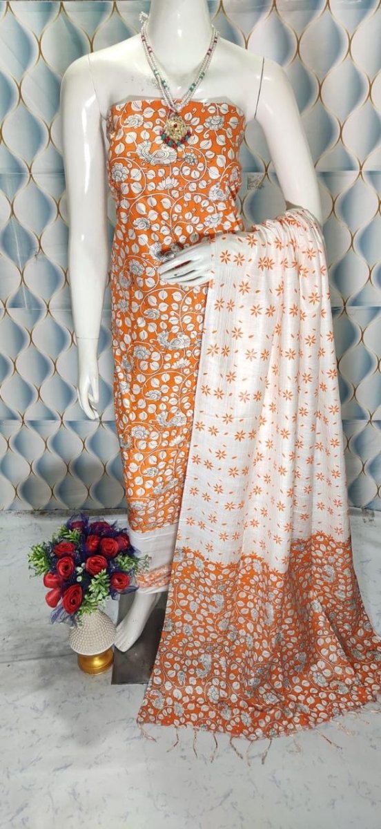 Premium Quality Cotton Silk Block Printed Salwar Suit - Leheriya