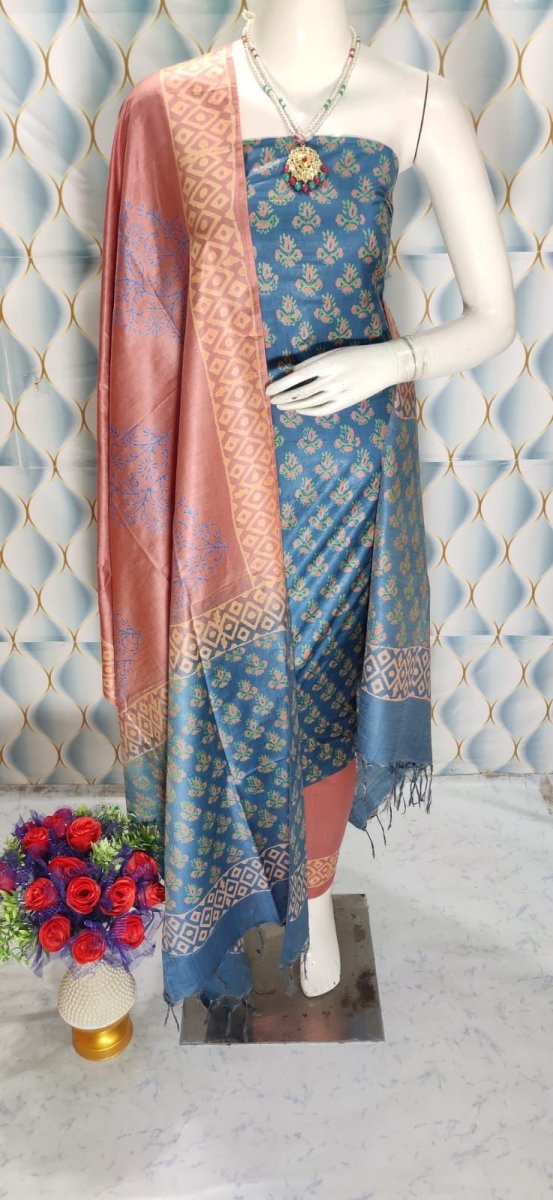 Premium Quality Cotton Silk Block Printed Salwar Suit - Leheriya