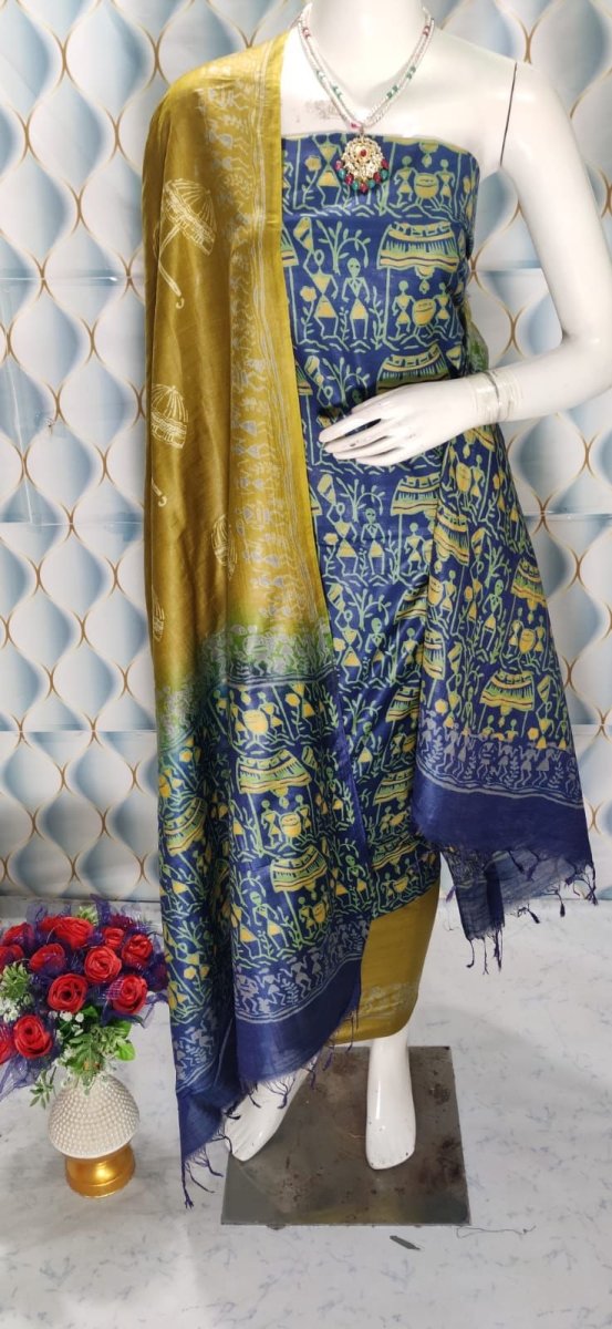 Premium Quality Cotton Silk Block Printed Salwar Suit - Leheriya