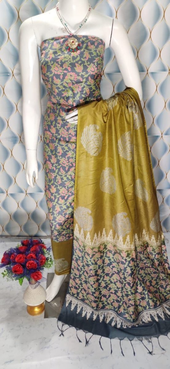 Premium Quality Cotton Silk Block Printed Salwar Suit - Leheriya