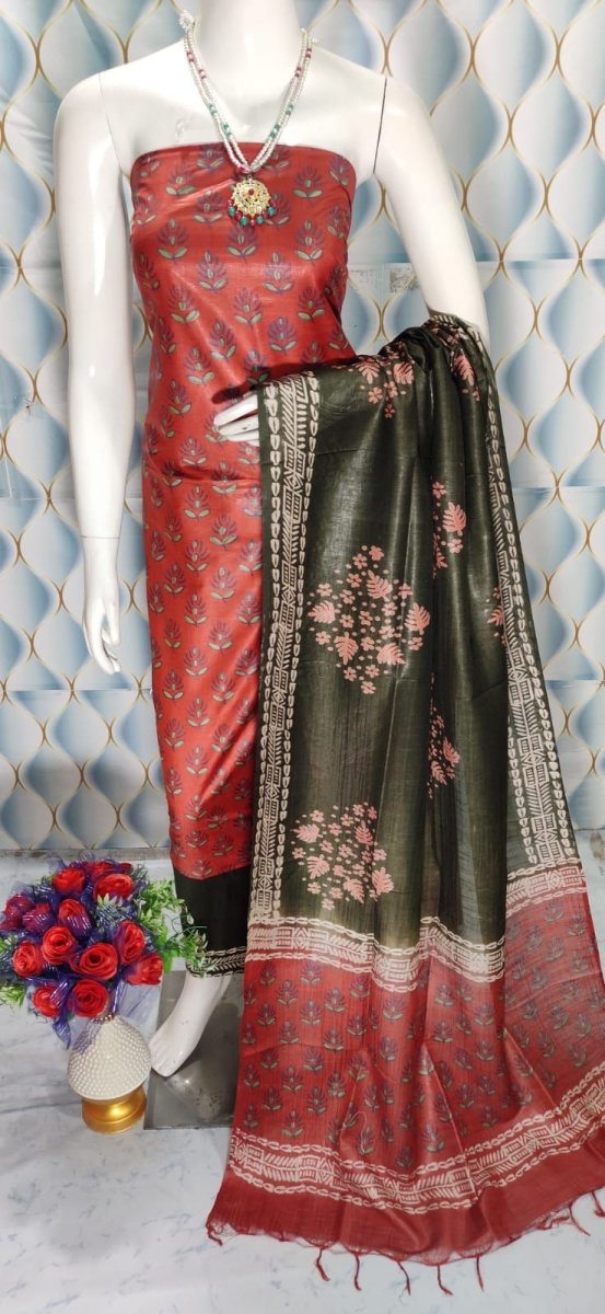 Premium Quality Cotton Silk Block Printed Salwar Suit - Leheriya