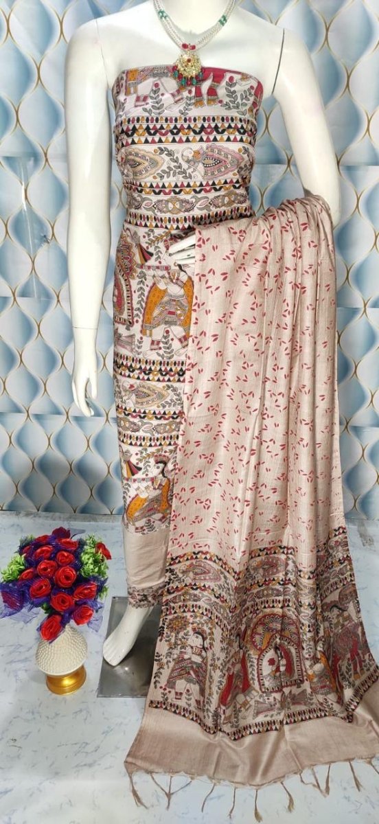 Premium Quality Cotton Silk Block Printed Salwar Suit - Leheriya