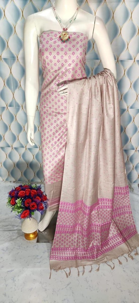 Premium Quality Cotton Silk Block Printed Salwar Suit - Leheriya