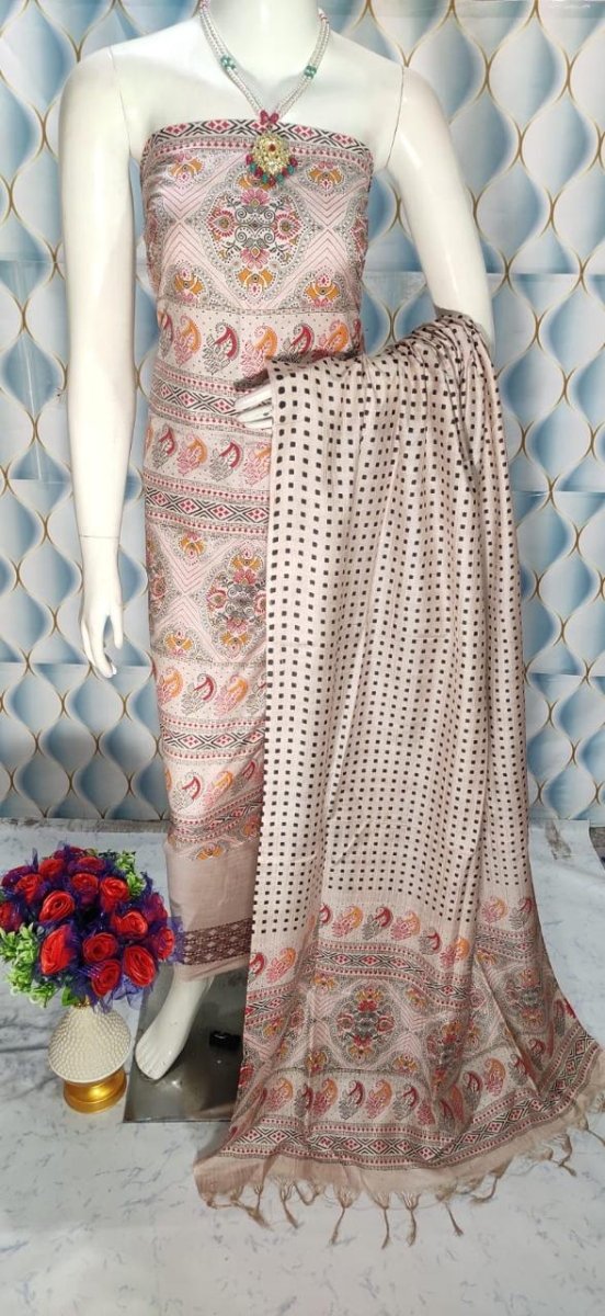 Premium Quality Cotton Silk Block Printed Salwar Suit - Leheriya