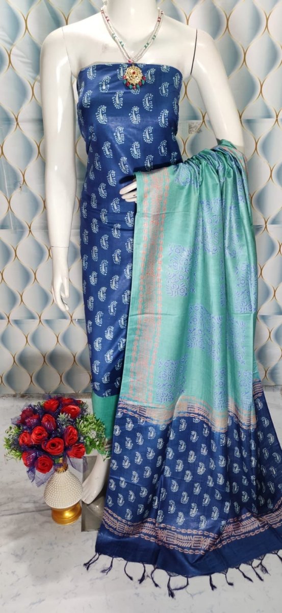 Premium Quality Cotton Silk Block Printed Salwar Suit - Leheriya