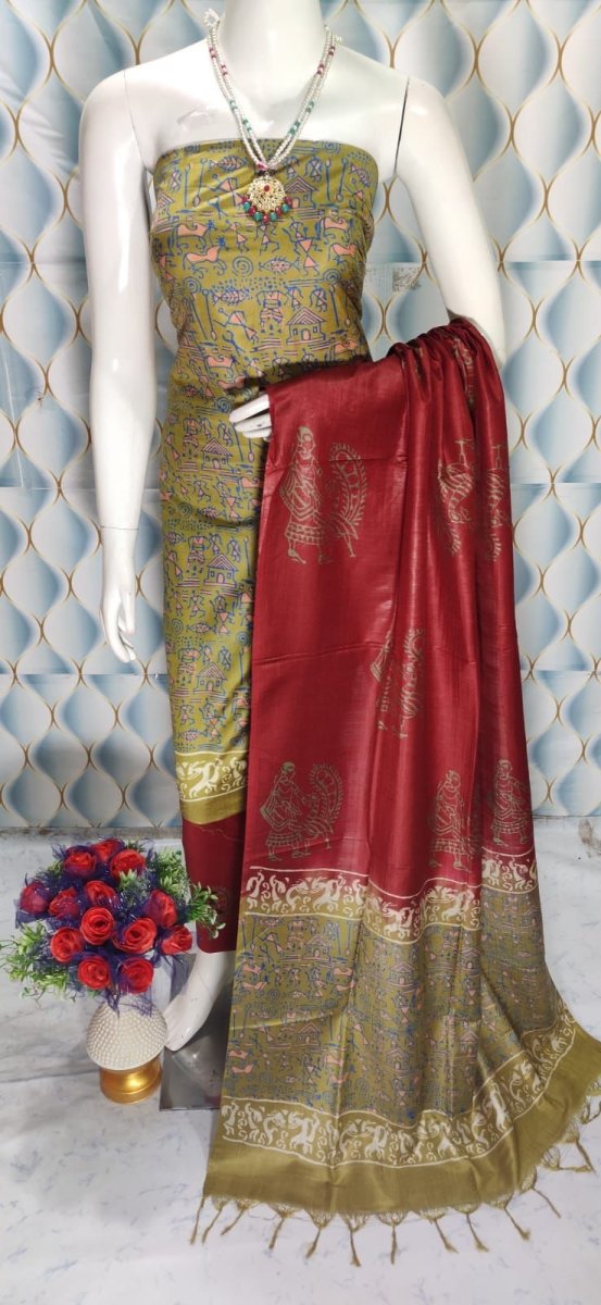 Premium Quality Cotton Silk Block Printed Salwar Suit - Leheriya