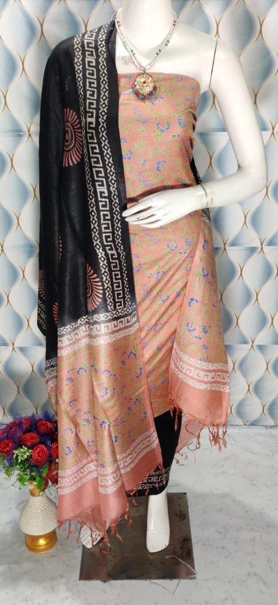 Premium Quality Cotton Silk Block Printed Salwar Suit - Leheriya