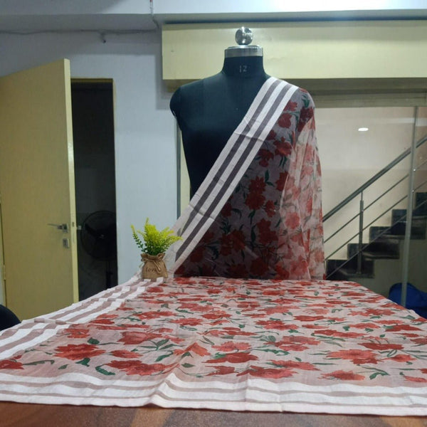 Premium Quality Organza Dupatta Digital Print - Leheriya