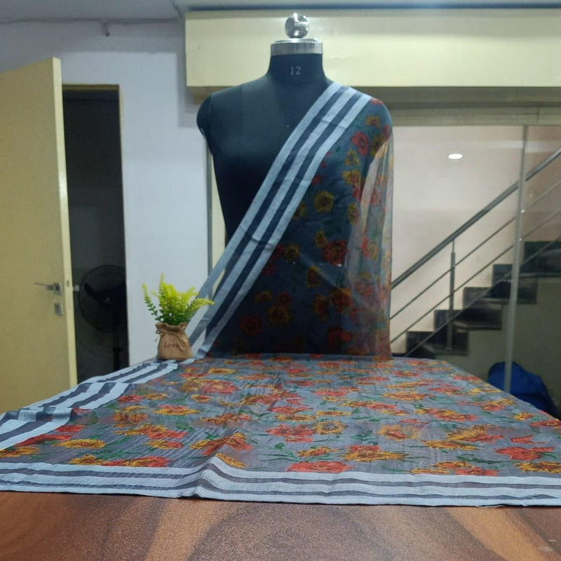 Premium Quality Organza Dupatta Digital Print - Leheriya