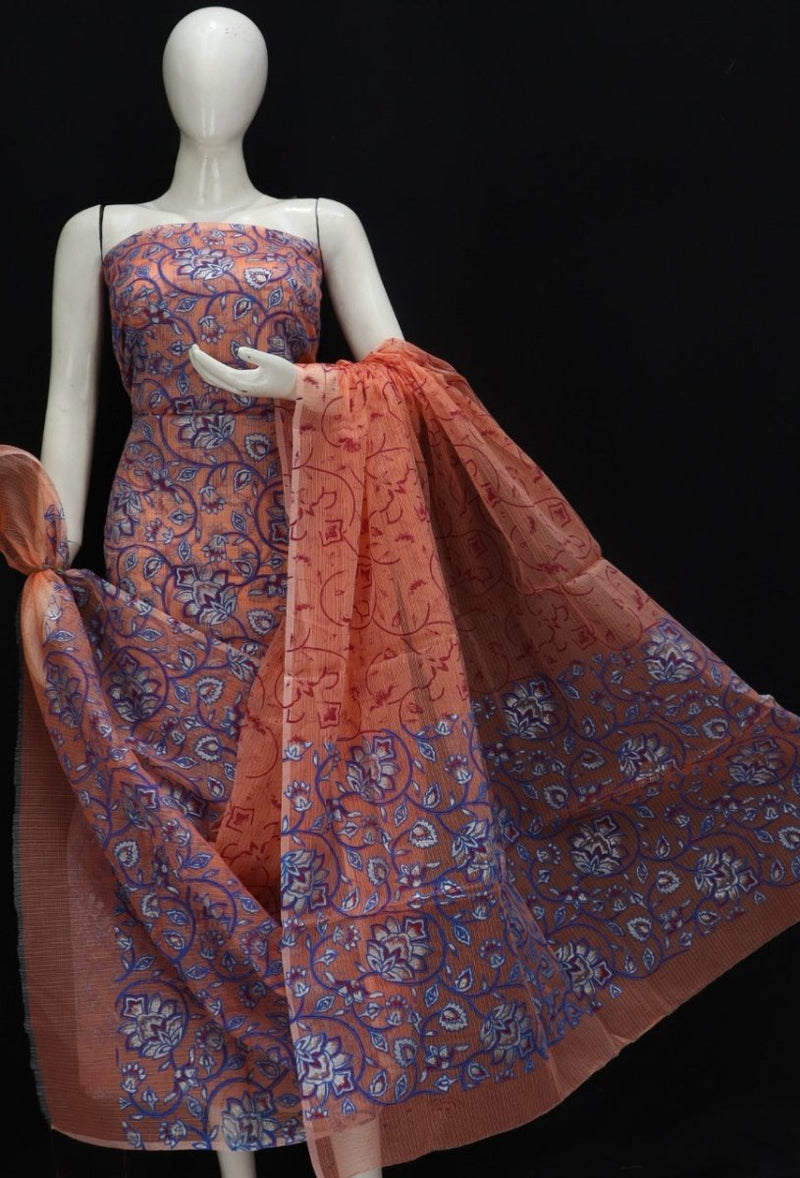 Printed Kota Doria Salwar Suit - Leheriya