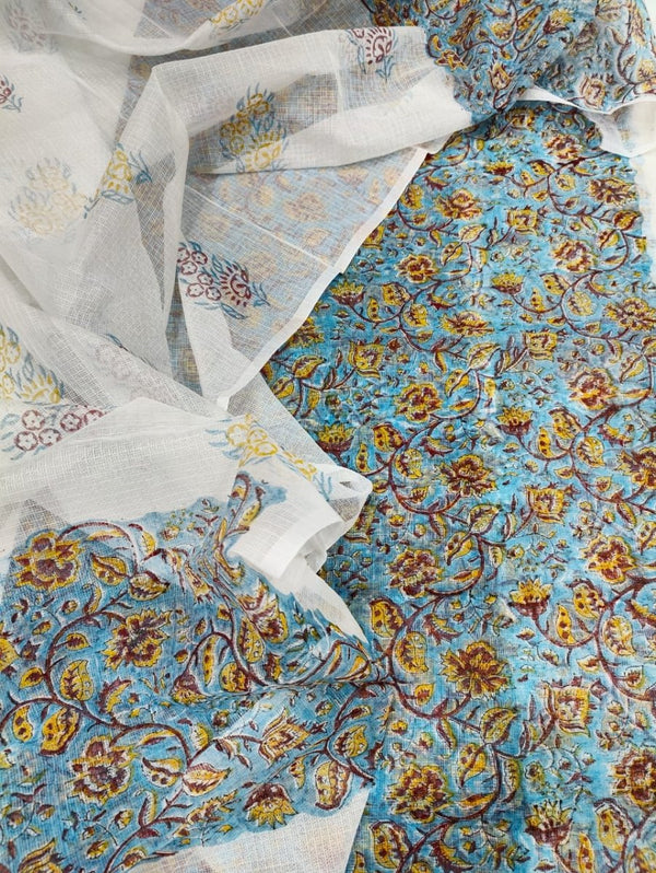 Printed Kota Doria Salwar Suit - Leheriya