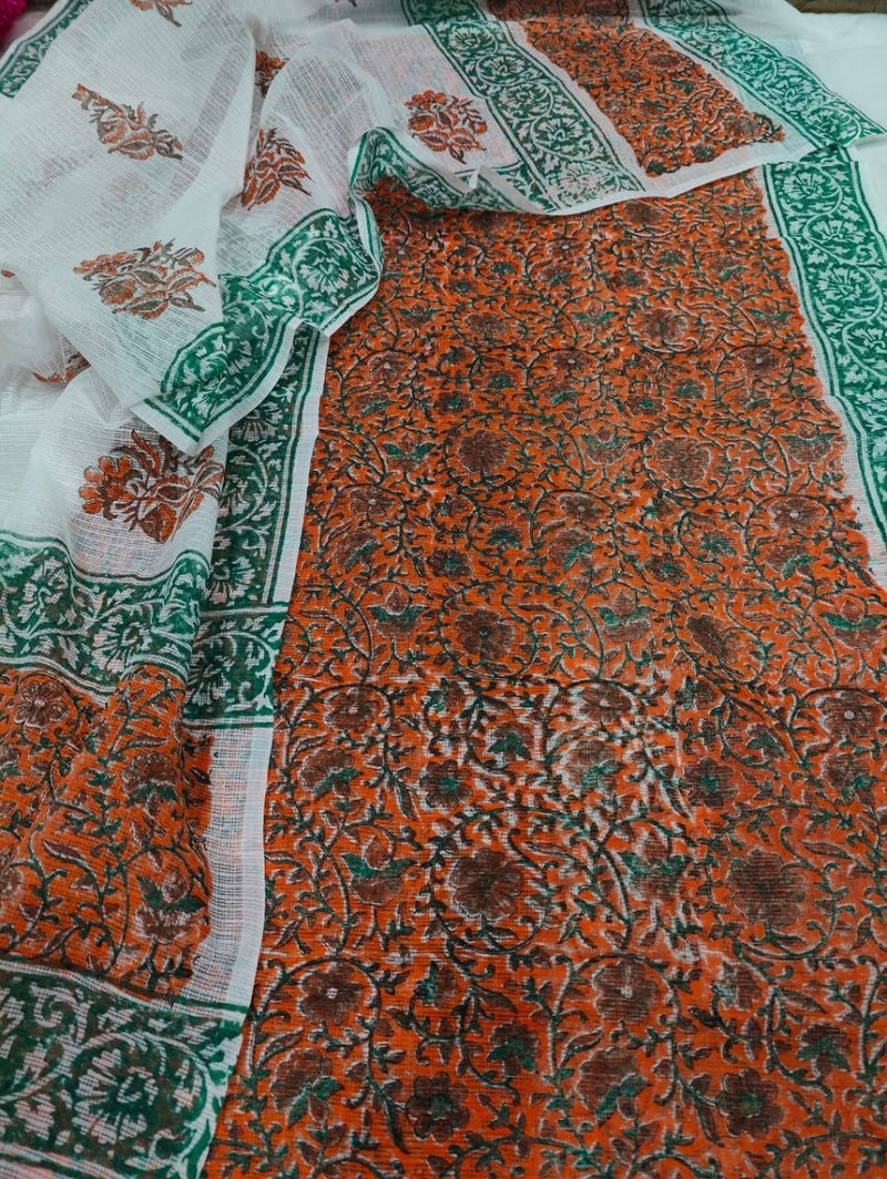 Printed Kota Doria Salwar Suit - Leheriya