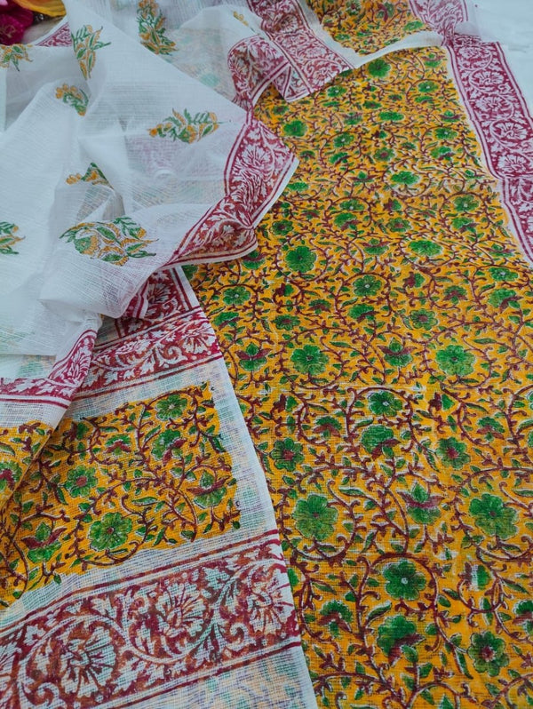 Printed Kota Doria Salwar Suit - Leheriya