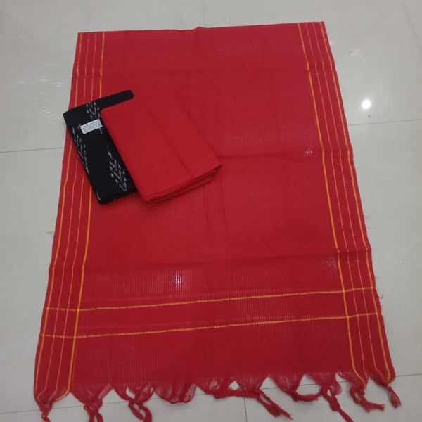 Pure Cotton Handloom Ikat Dress Materials - Leheriya