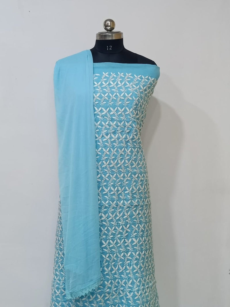 Pure Cotton Heavy Chikankari 2 pc Salwar Suit - Leheriya