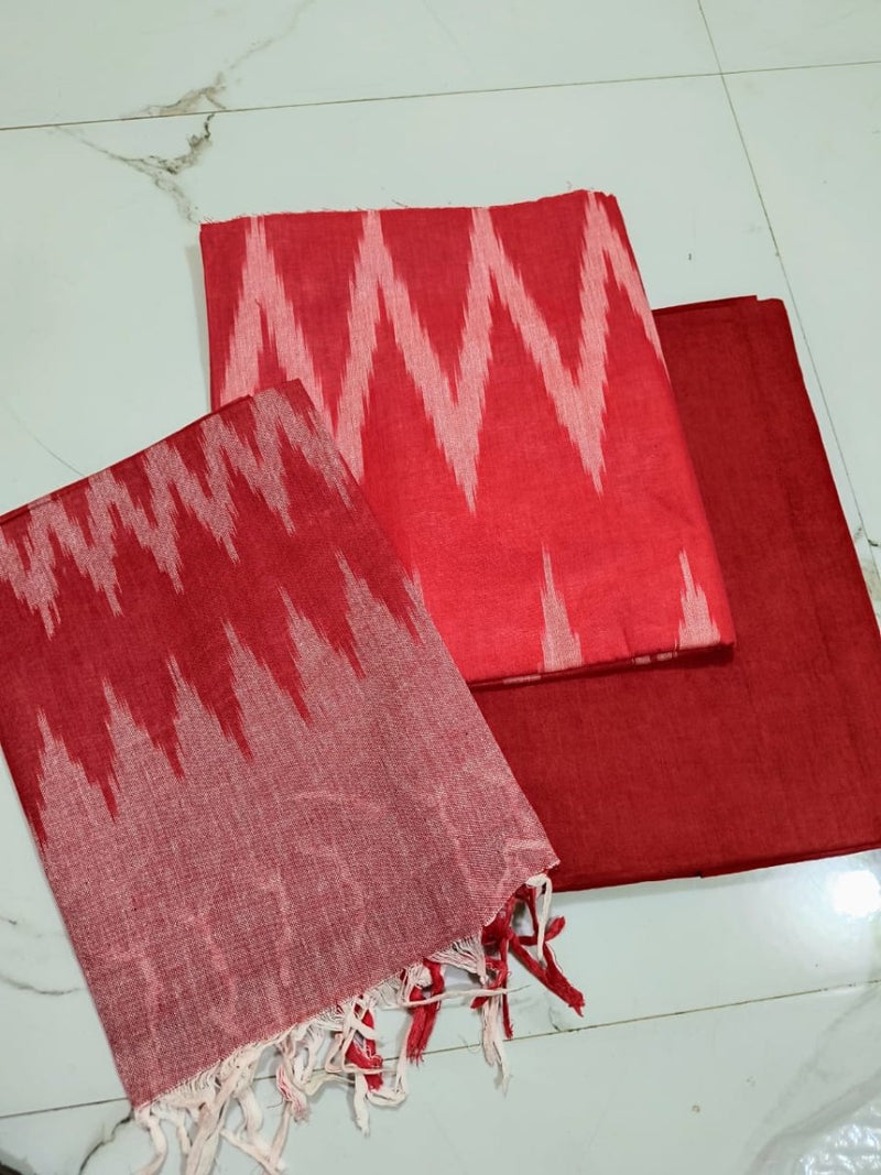 Pure Cotton Ikat Handloom Salwar Suit - Leheriya