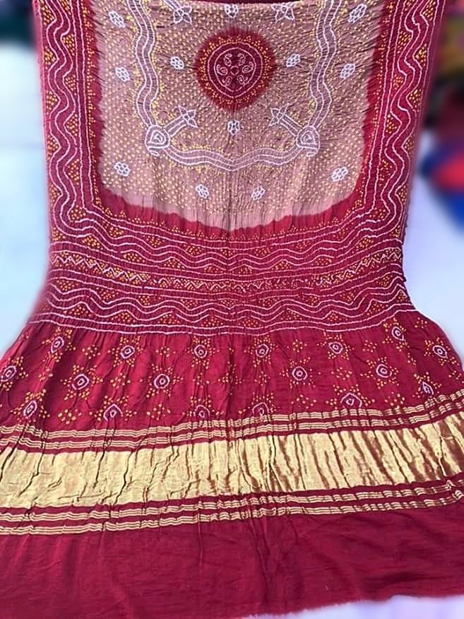 Pure Gaji Silk Bandhani Dupatta - Leheriya