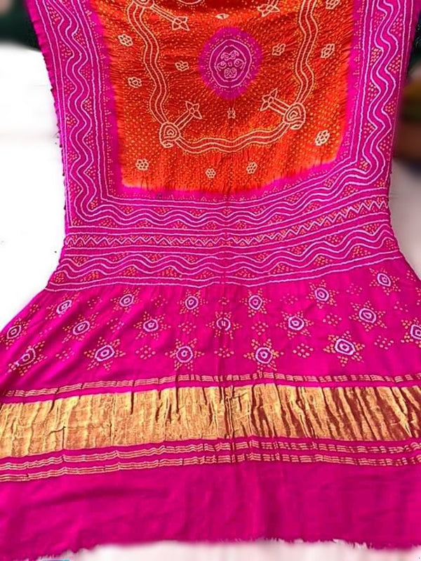 Pure Gaji Silk Bandhani Dupatta - Leheriya