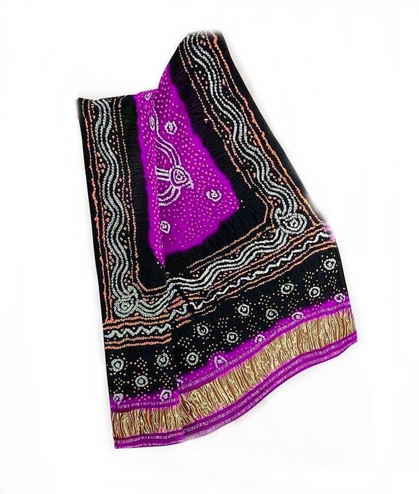 Pure Gaji Silk Bandhani Dupatta - Leheriya